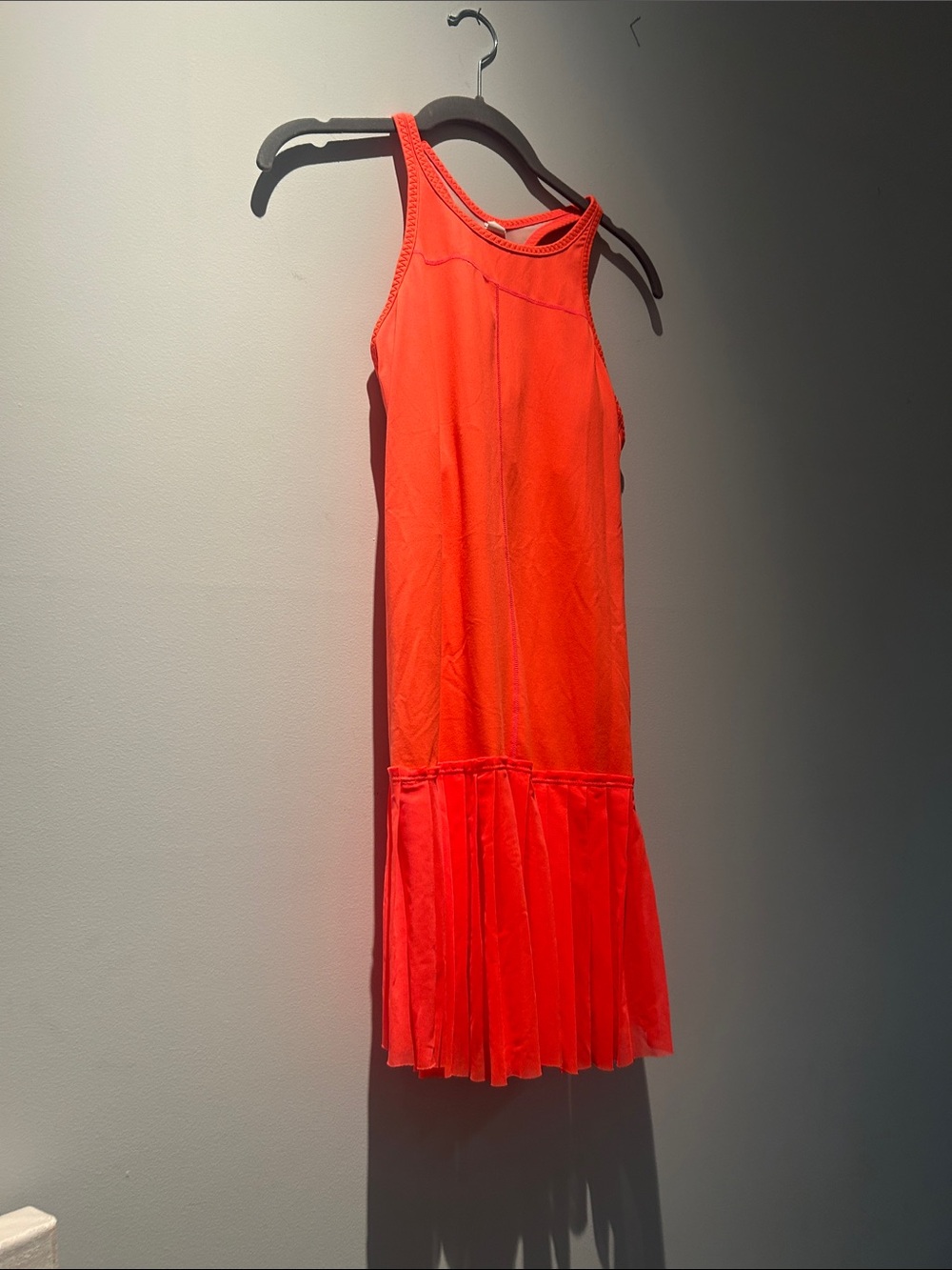 Bright Orange Sleeveless Pleated Hem Dress J.crew tennis small